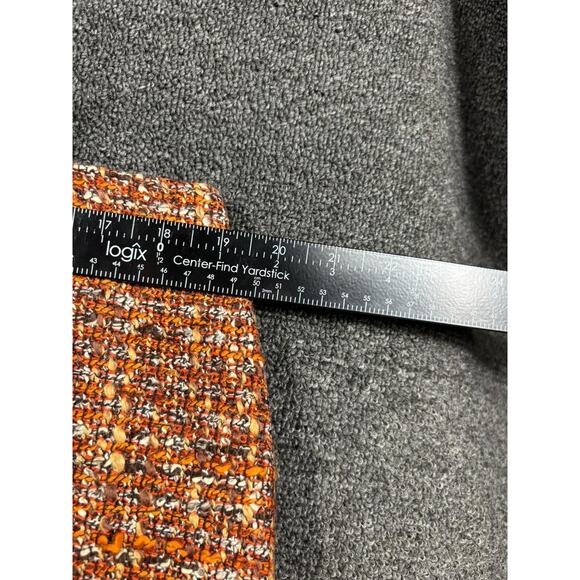 Talbots Wool Tweed Straight Pencil Skirt Womens Petite 16P Orange Brown Career - Picture 5 of 6